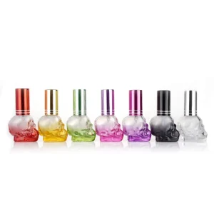 OEM Botol Parfum 8ml 10ml 15ml Flacon Parfum Mini Empty Glass Luxury Skull Perfume Bottles Colorful Bottle