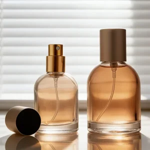 OEM Custom 30ml 50ml 100ml Round Vintage Empty Elegant Glass Perfume Atomizer Clear Empty Spray Bottle With Matte Silver Lid