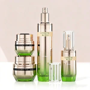 OEM Custom Electroplating Skincare Packaging Set Leak Proof Serum CreamJars Set with Precision Dispensing Pumps