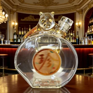 OEM Customized Panda-Shaped Whiskey Vodka Glass Bottle