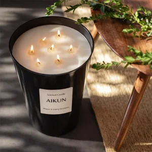 OEM Decorative Custom Color Glass Jar Personalized Scented Candle for Living Room Relaxation