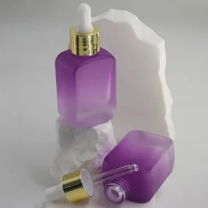 OEM Factory 30ml Square Glass Dropper Bottle for Skincare Cream and Eye Drops with Screen Printing and Carton Packaging