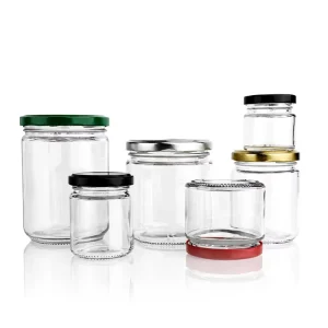 OEM ODM Clear Glass 500ml Glass Storage Jars Metal Lid Wide Mouth for Dry Goods Bulk