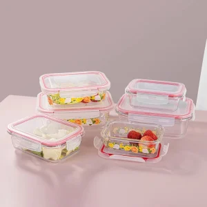 OEM/ODM Custom Microwavable Glass Container Set, Lunch Box and Food Storage Containers