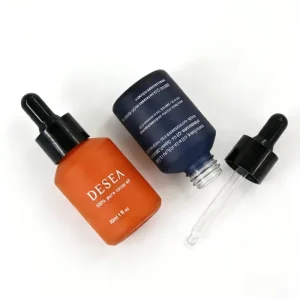 Oblique Shoulder Orange Glass Dropper Bottle for Cuticle, Body, Face, and Hair Oil, 15ml 30ml 60ml
