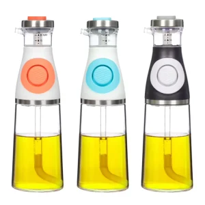 Olive Oil and Vinegar Dispenser Set with Measurements 500ml Glass Bottles