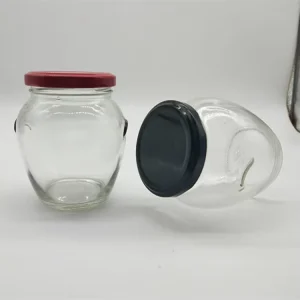 Orchio 300ml Reusable Clear Glass Canning Jar with Lid for Honey Jam Chili Sauce Olive Oil Sugar or Snack Storage