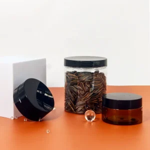 PET Jar Empty Container Wide Mouth Jar With Aluminum Screw Lid For Cosmetics Package