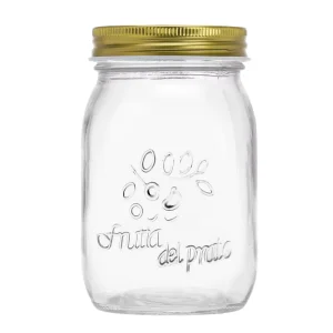 PFAS-Free Glass Mason Jar Set with Golden Lids 150ml 1000ml for Pantry Organization