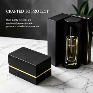 Perfume Packaging Box with UV Printing, Embossed Logo, and Custom Design