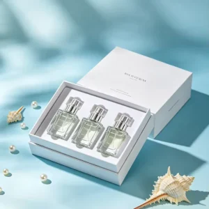 Perfume Set Storage Box With Foam Protection Tray Embossed Recycled Paperboard