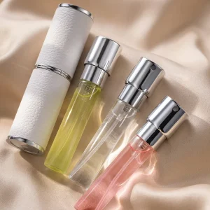 Perfume Sub Bottled High end Portable Fine Leather Travel Sample 8ml Rotary Press Sub Bottled Empty Bottle