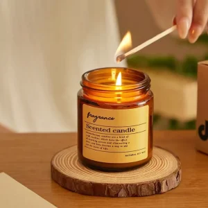 Personalized Private Label Handmade Organic Soya Soy Wax Scented Candle in Glass Jar