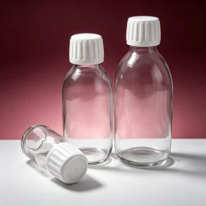 Pharmaceutical Clear Glass Syrup Bottles Narrow Mouth Oral Liquid Vials Medical Enzyme Antibiotic Lab Reagent Glass Containers