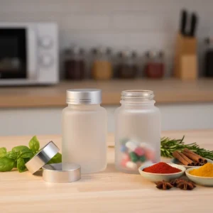 Pharmaceutical Frosted Clear Glass Capsule Medicine Pill Bottle