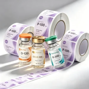 Pharmaceutical Grade Custom 3ml Glass Vial Labels Tamper Evident Textured Sealing Stickers for Refillable Vial Package