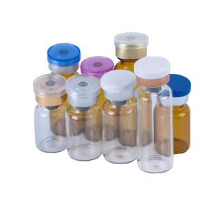 Pharmaceutical Sterile Injection Glass Vials 15ml Screw Cap Rubber Stopper Brown Transparent Gold Screen Printing