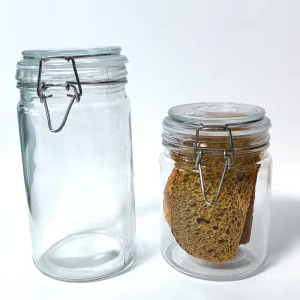 Pickle Glass Jar BPA Free Glass Kitchen Canisters with Metal Clamp Lids for Food Jam Spice Canning