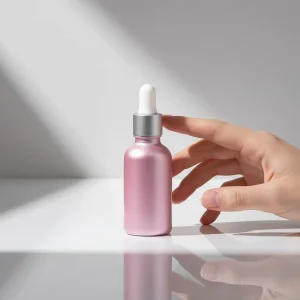 Pink 30ml Electroplated Glass Dropper Bottle for Cosmetic Serum Essential Oil and Skincare