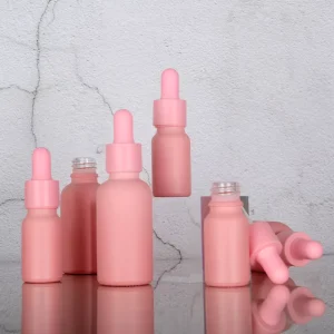 Pink Coated Glass Dropper Bottle 10ml 20ml 30ml with UV Protection for Perfume and Essential Oil