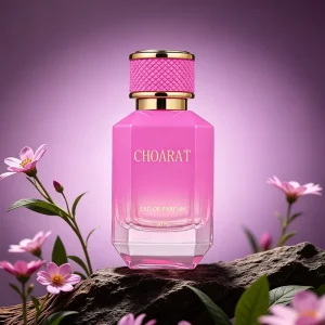 Pink Gradient Hexagonal Empty Perfume Bottle 50ml Thick-Bottom Glass