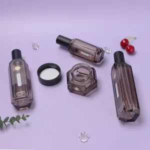 Polygonal Skincare Bottle and Lotion Jar Set 40ml 100ml 120ml 50g Cosmetic Containers