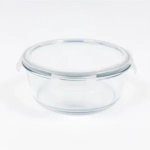 Popular Round Airtight High Borosilicate Glass Adult Lunch Box Food Container Leak Proof Stackable Giveaways