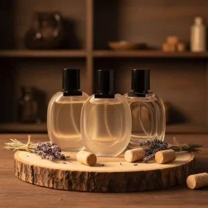 Portable 30ml Flat Perfume Bottle Travel Subpackaging Glass Container Matte Surface Screw Cap Silk Screen Printing for Cosmetics