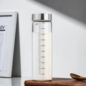 Portable Borosilicate Glass Milk Bottle