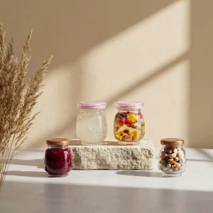 Portable Glass Storage Jar for Bird’s Nest, Honey, Sauce, and Tea