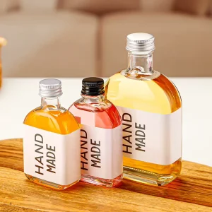 Portable Leak-Proof Transparent Glass Drinking Bottles for Iced Tea, Juice and Beverages