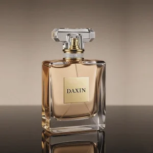 Portable Transparent Square Glass Perfume Bottle with Crimp Neck Seal and Spray Applicator 50ml