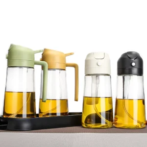 Premium Air Fryer Avocado Non-Stick 470ml Cooking Kitchen 2-in-1 Olive Food Oil Sprayer Spray Glass Jar Dispenser Bottle