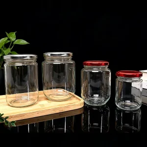 Premium Airtight High Borosilicate Glass Jars Metal Lids Stackable Dishwasher Safe Food Grade Containers for Jam Spices DIY