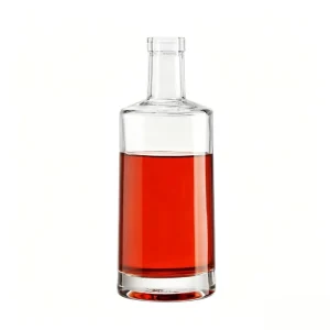 Premium Crystal Flat Shoulder Thick Bottom Cork Clear Surface Empty Spirit Whiskey Brandy Rum Tequila Glass Liquor Bottle
