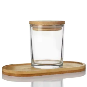 Premium Empty 200ml 220ml 300ml Clear Glass Candle Holder for Soy Wax Candles with Lid Home Decor Candle Jar