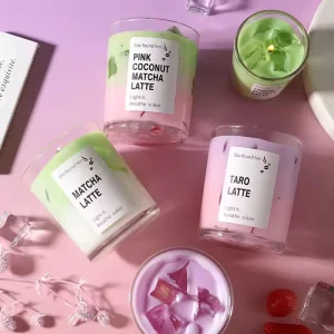 Premium Handmade Soy Wax Long Lasting Aromatic Glass Jar Decorative Candle for Bars Home Fragrance Gift
