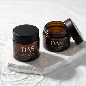 Premium Luxury Straight Side 1 Oz 2oz 4oz Clear Amber Ointment Cream Glass Cosmetic Jars With Double layer Aluminum Cap