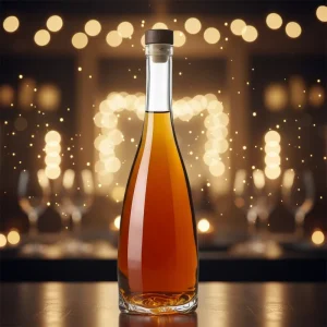 Premium Quality Clear 700ml 750ml Whiskey Bottles Customizable Rose Base Cork Sealed Matte Frost Options Glass Bottles