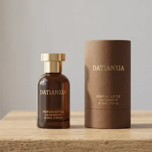 Premium Round Crystal Glass Perfume Bottle 30ml 50ml 100ml Brown Perfume Bottle with Pump Sprayer Luxury Packaging Box