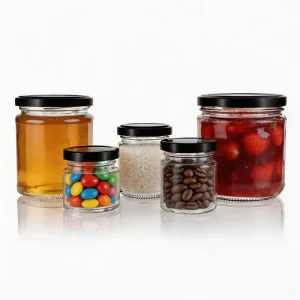Premium Round Glass Honey Pot Sealed Heat Resistant Reusable Container for Sauce and Pickle Packing