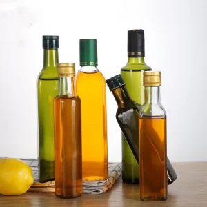 Premium Square Glass Oil Bottles for Food 100ml 250ml 1000ml