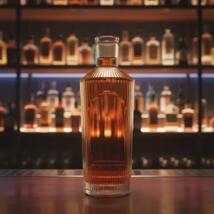 Premium Super Flint Glass Liquor Bottle 750ml 700ml with Embossed Frost Pattern Cork Cap Customized Shape for Whiskey Gin Brandy