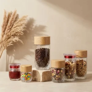 Premium Sustainable Glass Packaging with Metal Screw Cap Storage Jar Bulk Order for Eco Conscious Business