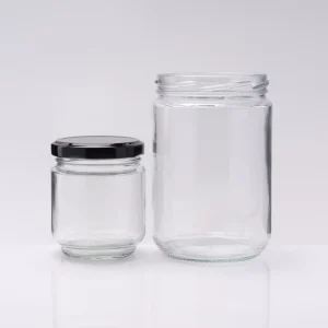 Premium Thick Glass 12oz 360ml 16oz 480ml Transparent Round Glass Storage Jar for Fruit Jam Pickles and Fermentation