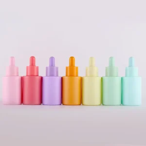 Price 30ml 1 OZ Empty Colorful Custom Color Oil Container Glass Dropper Bottle with Lids