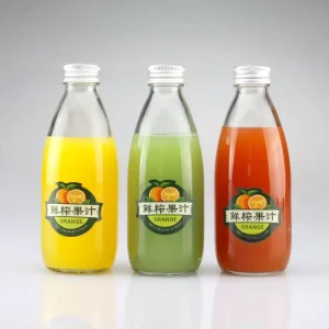 Price clear and Frost 250ml and 500ml Juice Glass Bottles with Lids Glass Bottles for Juice Business