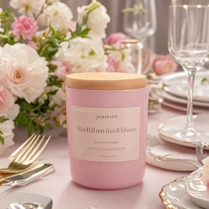 Princess Style Pink Pastel Glass Container for Christmas Decor, Heat-Resistant