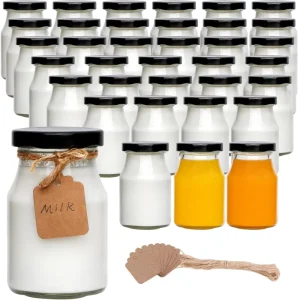 Private Label Reusable 200ml 7oz Glass Drink Bottles with Screw Cap for Beverage Pudding Honey Fruit Juice Kombucha