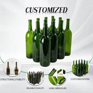 Professional Custom Colors Empty Glass Bottles for Juice and Wine Green Wine Bottle 750ml Opaque Wine Bottles